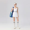 Women's Color-Block Open-Back Tennis Dress with Built-In Bra