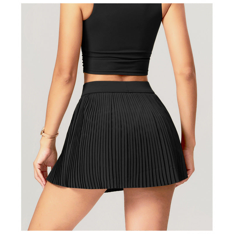 Women's Pleated Tennis Skirt with Built-In Shorts