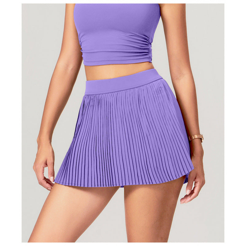 Women's Pleated Tennis Skirt with Built-In Shorts