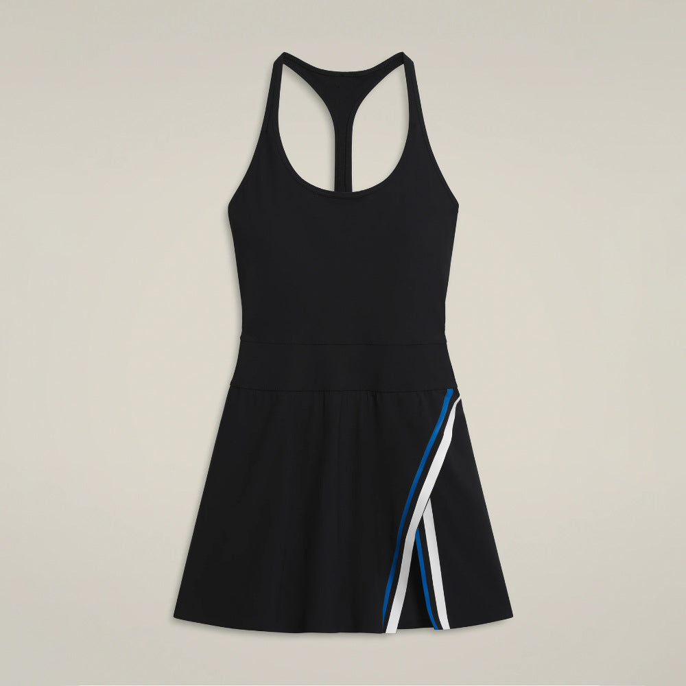 Black women's padded tennis and golf dress product view