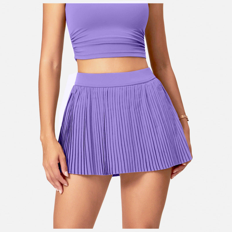 Women's Pleated Tennis Skirt with Built-In Shorts