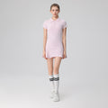Short-sleeve polo tennis dress with built-in shorts – image 6