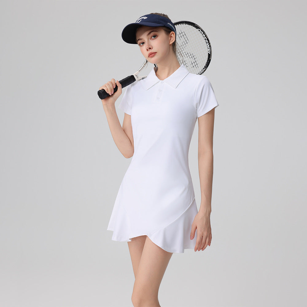 Women's short-sleeve polo tennis dress – view 2