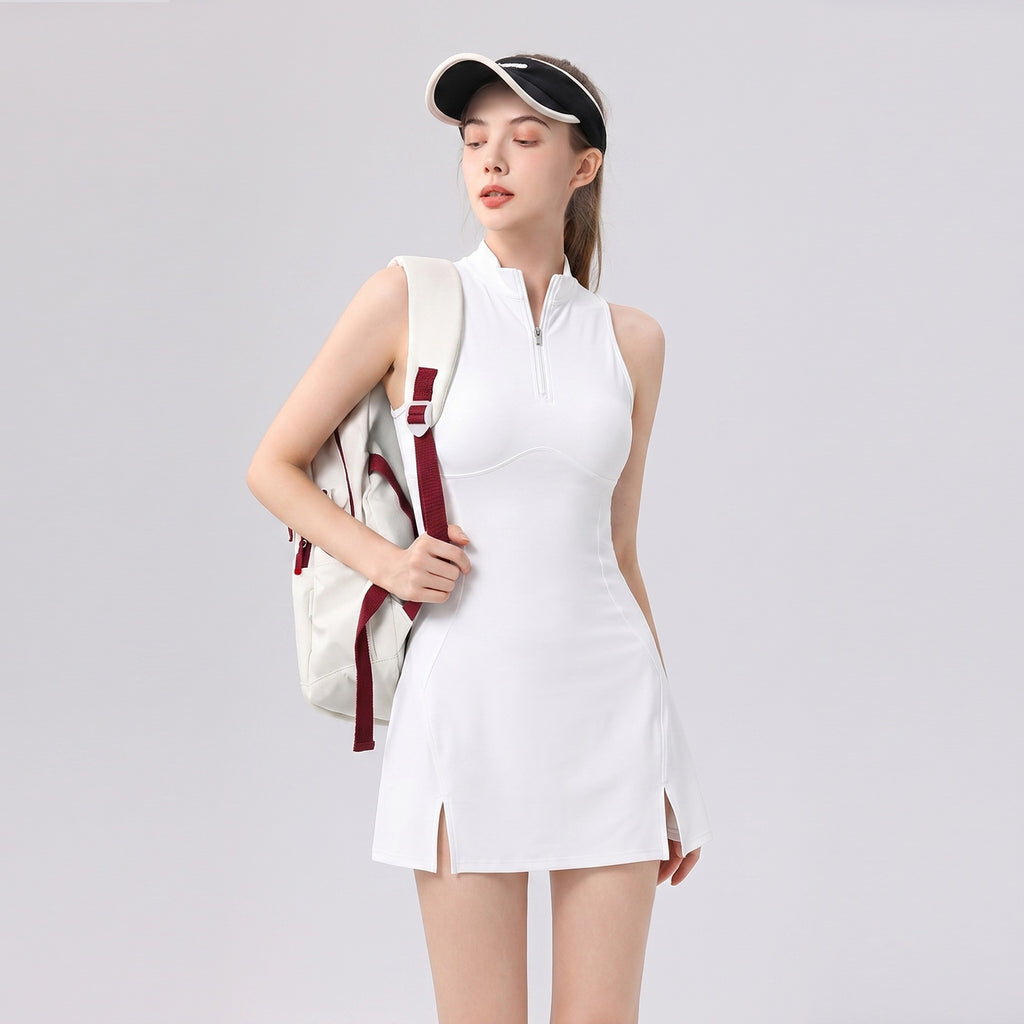 Women's Zip-Front Tennis Skort with Built-In Shorts