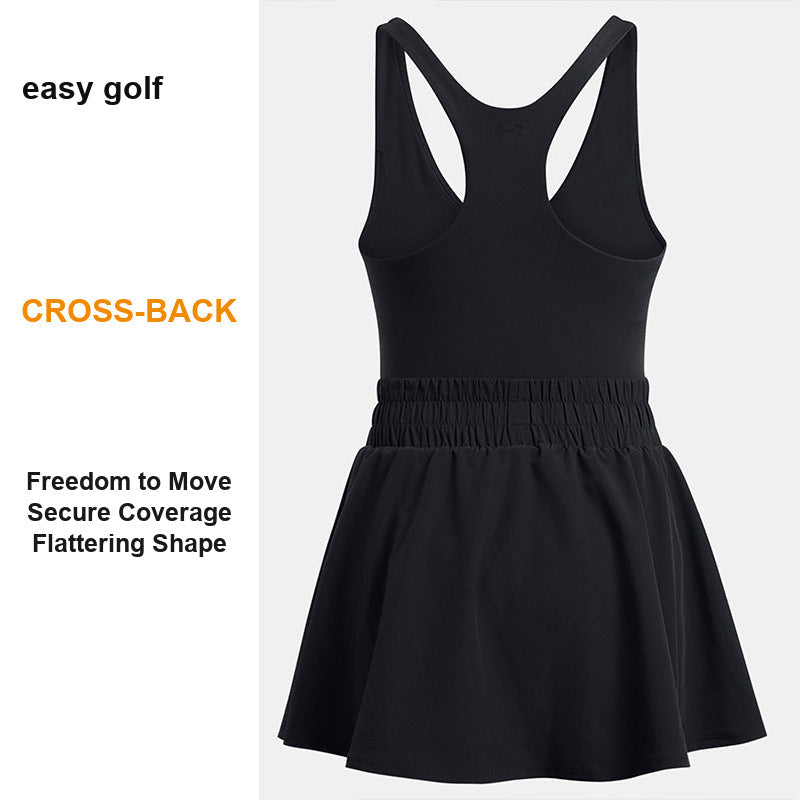 Cross-back tennis dress rear design