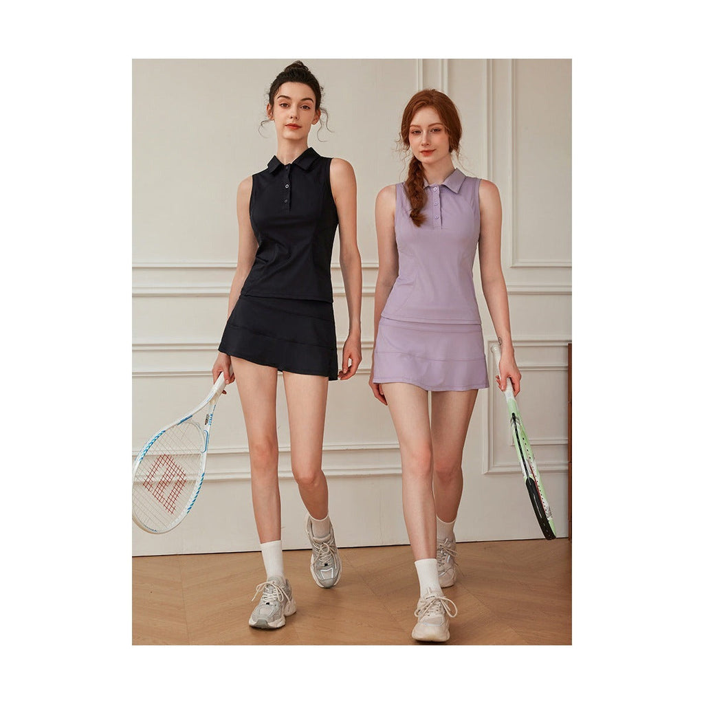 Women's Sleeveless Pocket Tennis Dress Set — court styling