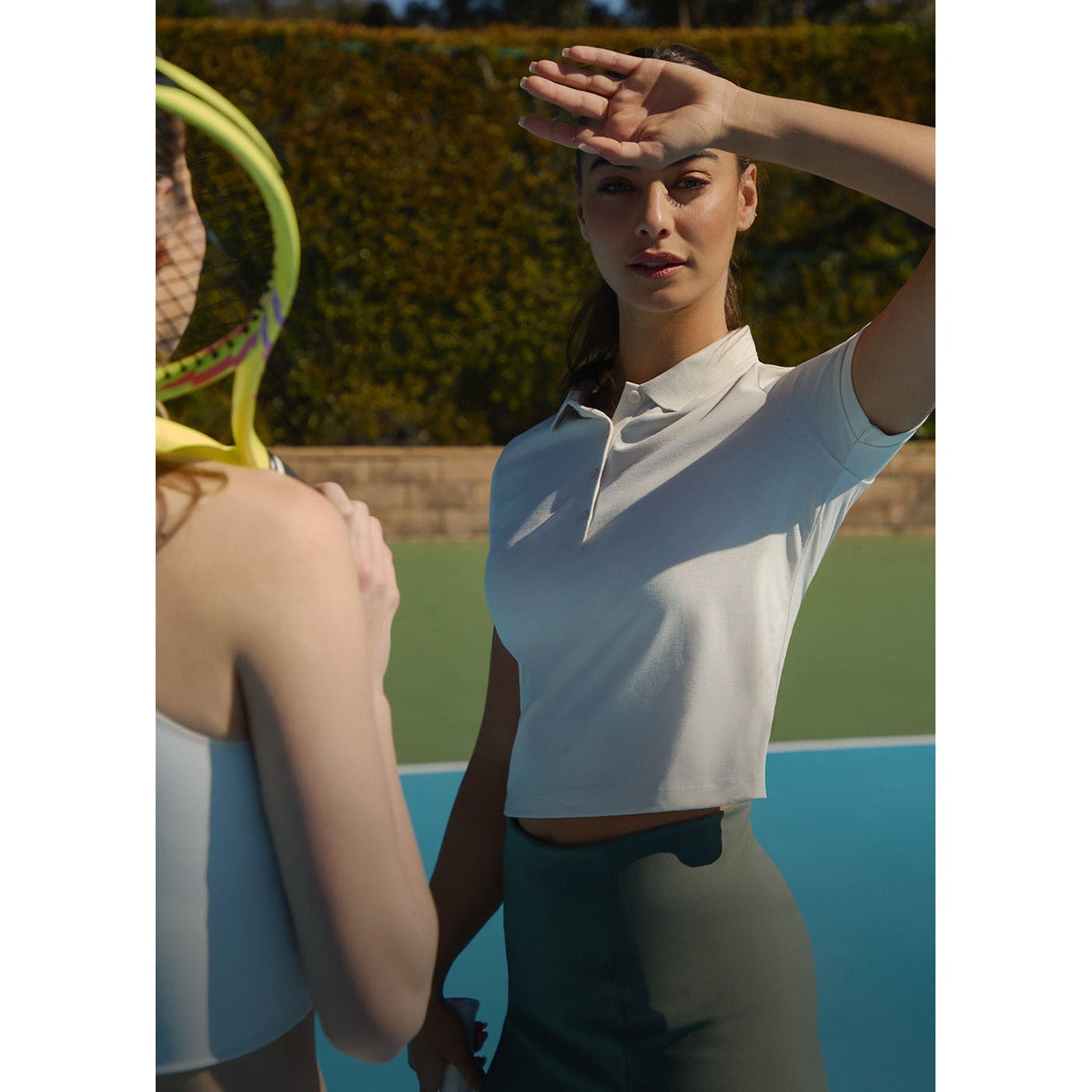 Women's Short-Sleeve Polo Activewear Top — product view 1