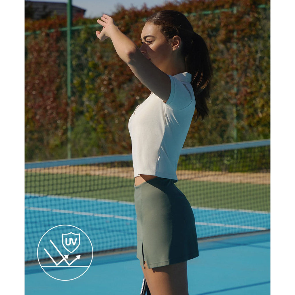 Women's Short-Sleeve Polo Activewear Top — product view 5