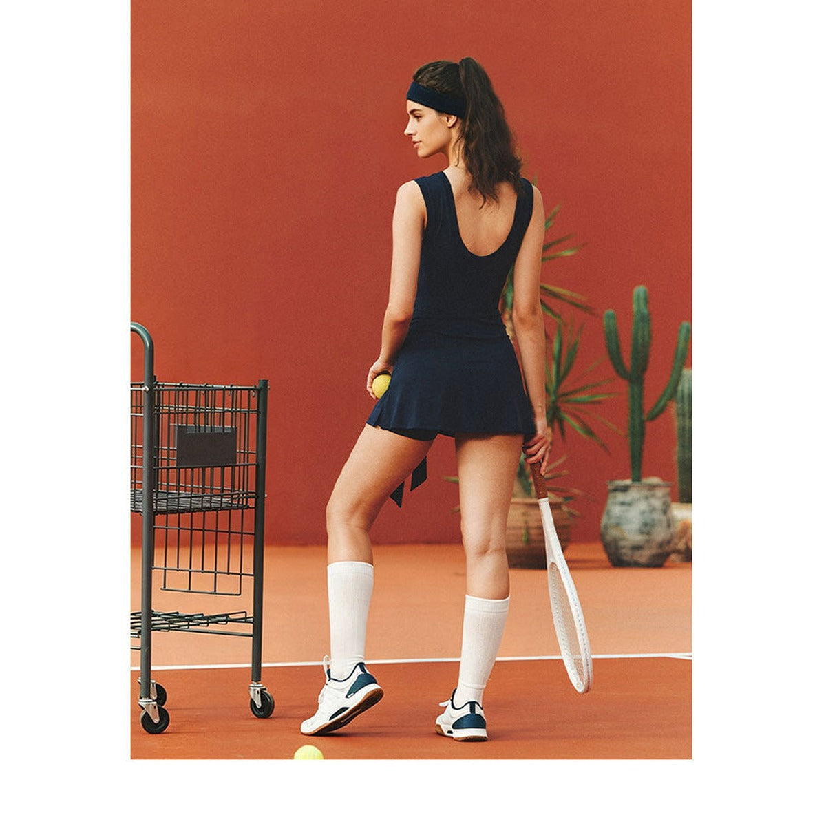Women's Strappy Two-Piece Tennis Dress with Built-In Shorts — product view 2
