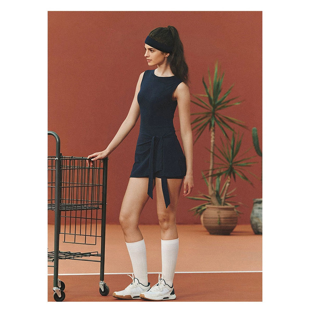 Women's Strappy Two-Piece Tennis Dress with Built-In Shorts — product view 3