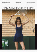 Women's pleated tennis dress with built-in shorts