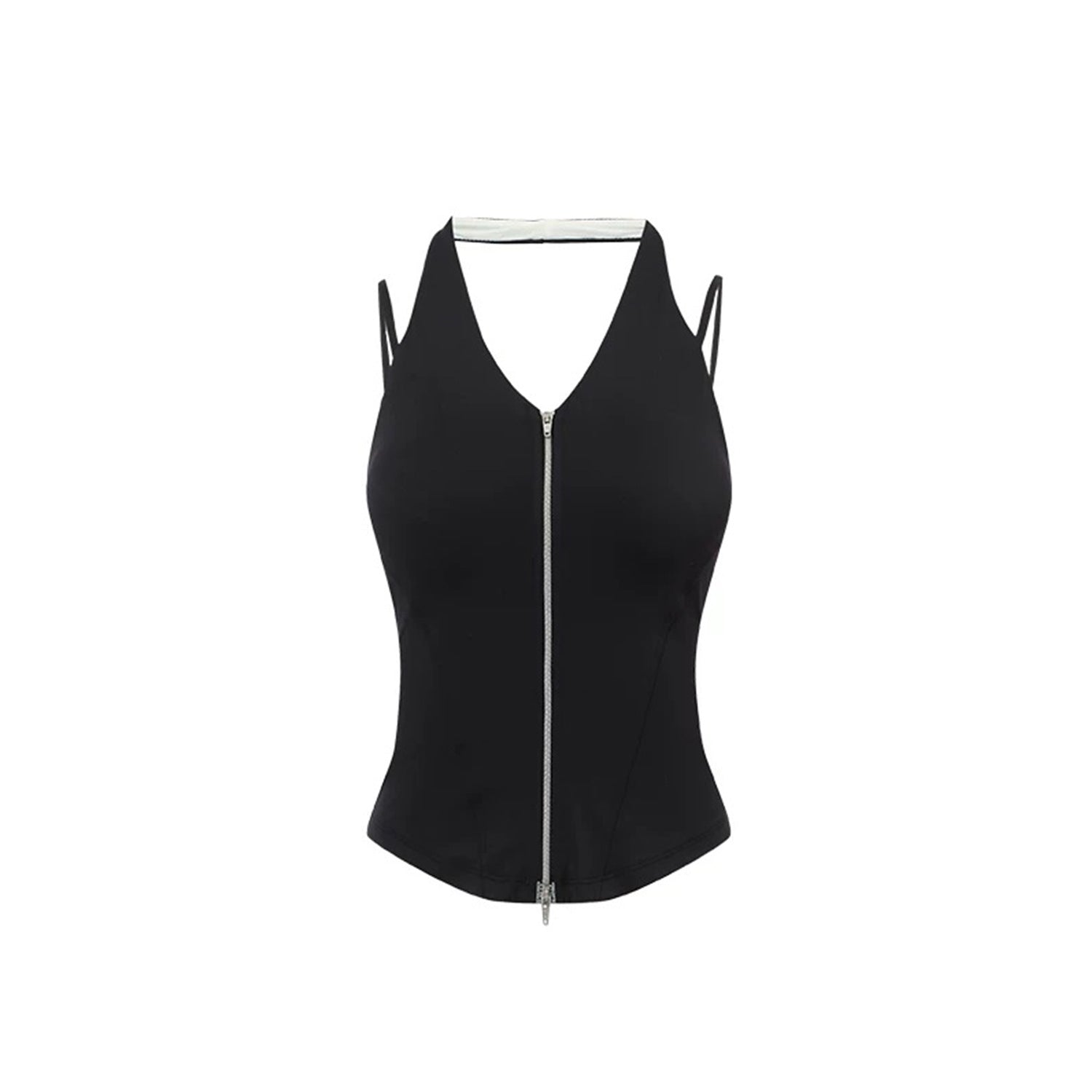 Charcoal Black women's padded tennis and golf tank top