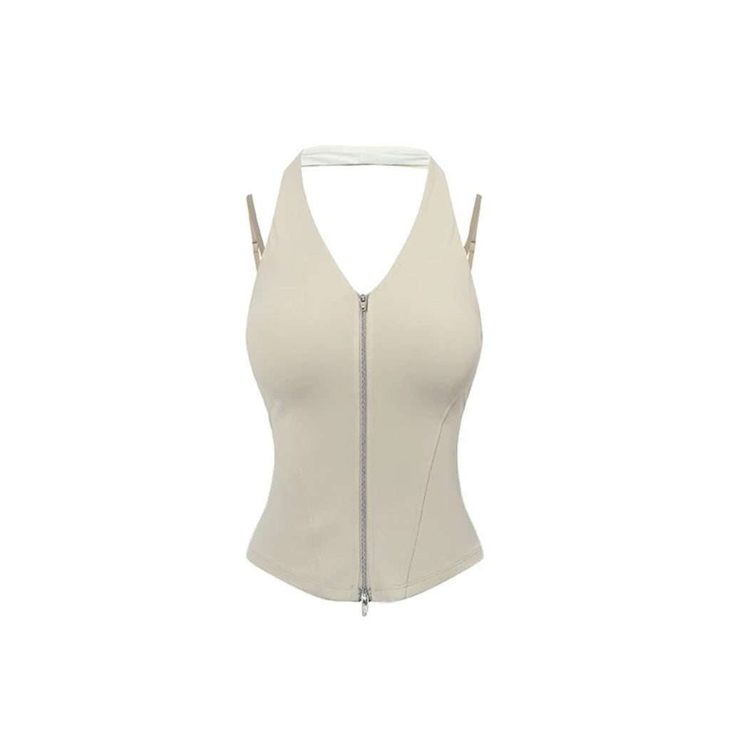 Light Apricot women's padded tennis and golf tank top